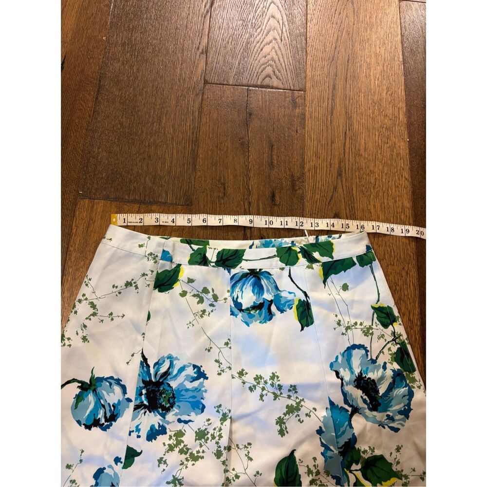 Banana Republic silk pleated skirt 10 blue floral - Picture 5 of 6